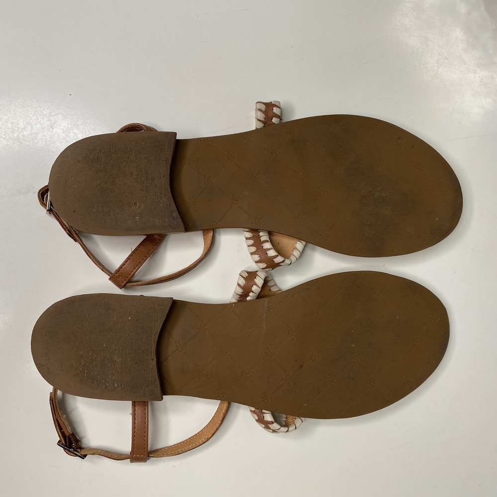 Jack Rogers Sandals Womens Brown Whipstitch Leather Preppy Size 10M - Picture 6 of 8